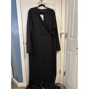 Long Tall Sally Black Wrap Wide Leg Jumpsuit Size US 18-20 - NWT